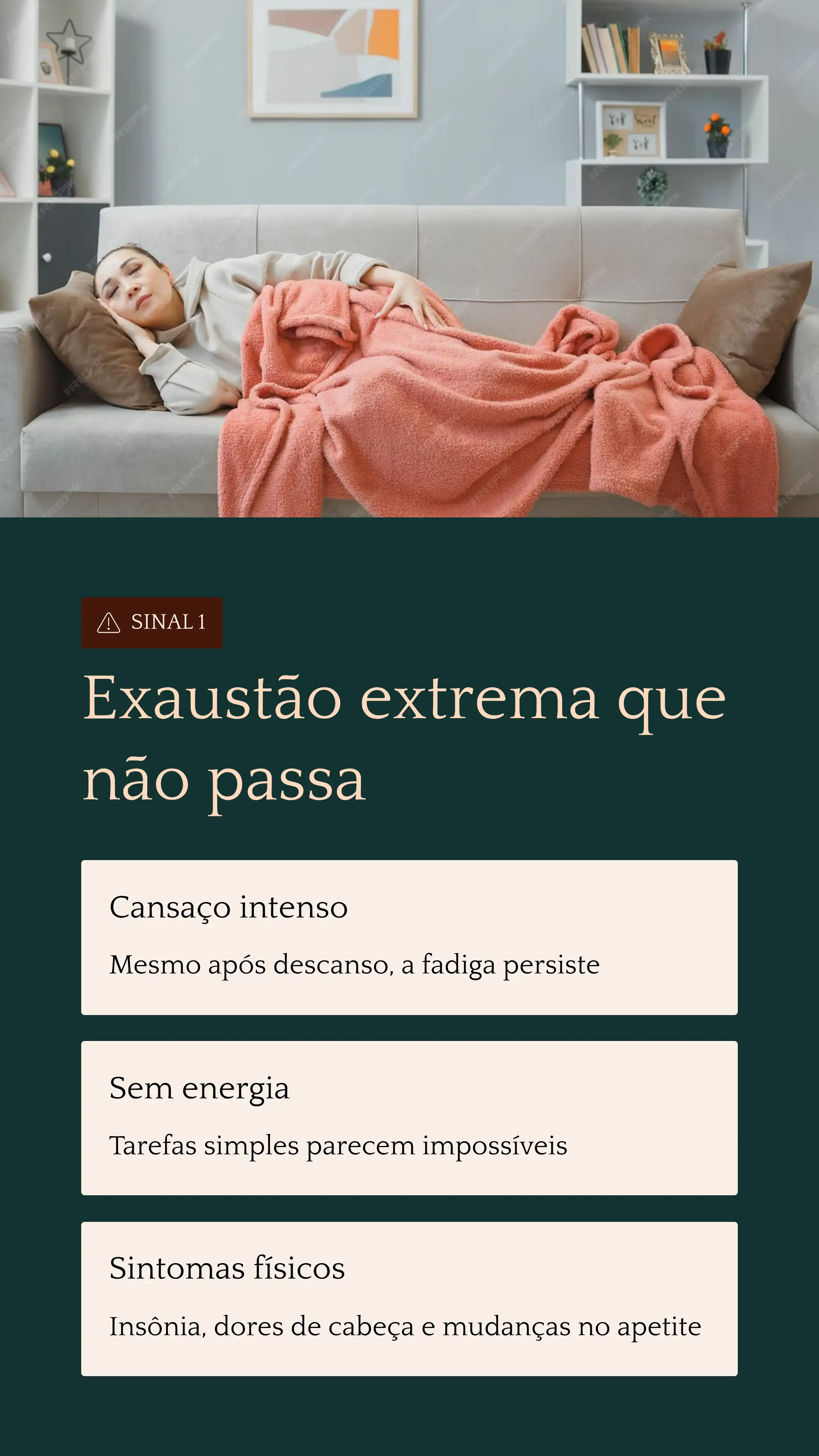 Ilustração representando exaustão extrema persistente e sensação de esgotamento contínuo